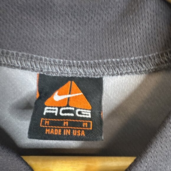 Nike ACG Cycling Jersey Sleeveless Half Zip Gray Yellow Trim Made In USA Mens M - Picture 2 of 5